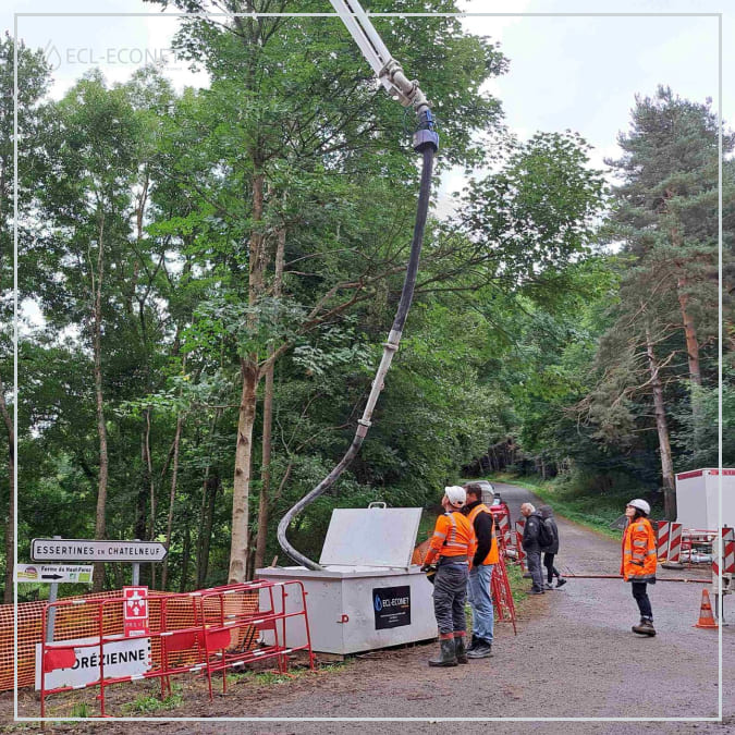 Chantier Eiffage GC Infra Linéaires // Roche en Forez 42